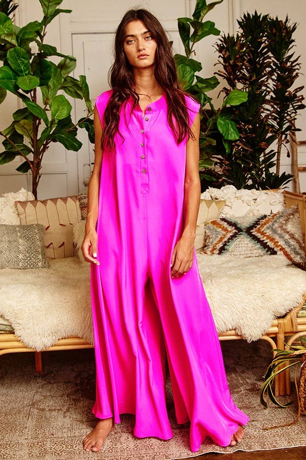 Dark mauve R5120-1R Wide Leg Solid Satin Jumpsuit for wholesale on Faire6