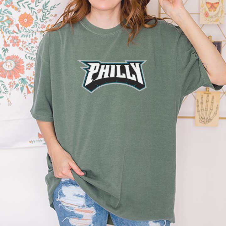Philly Bold Block Throwback Vintage Soft Unisex T-shirt for wholesale by Expression Tees