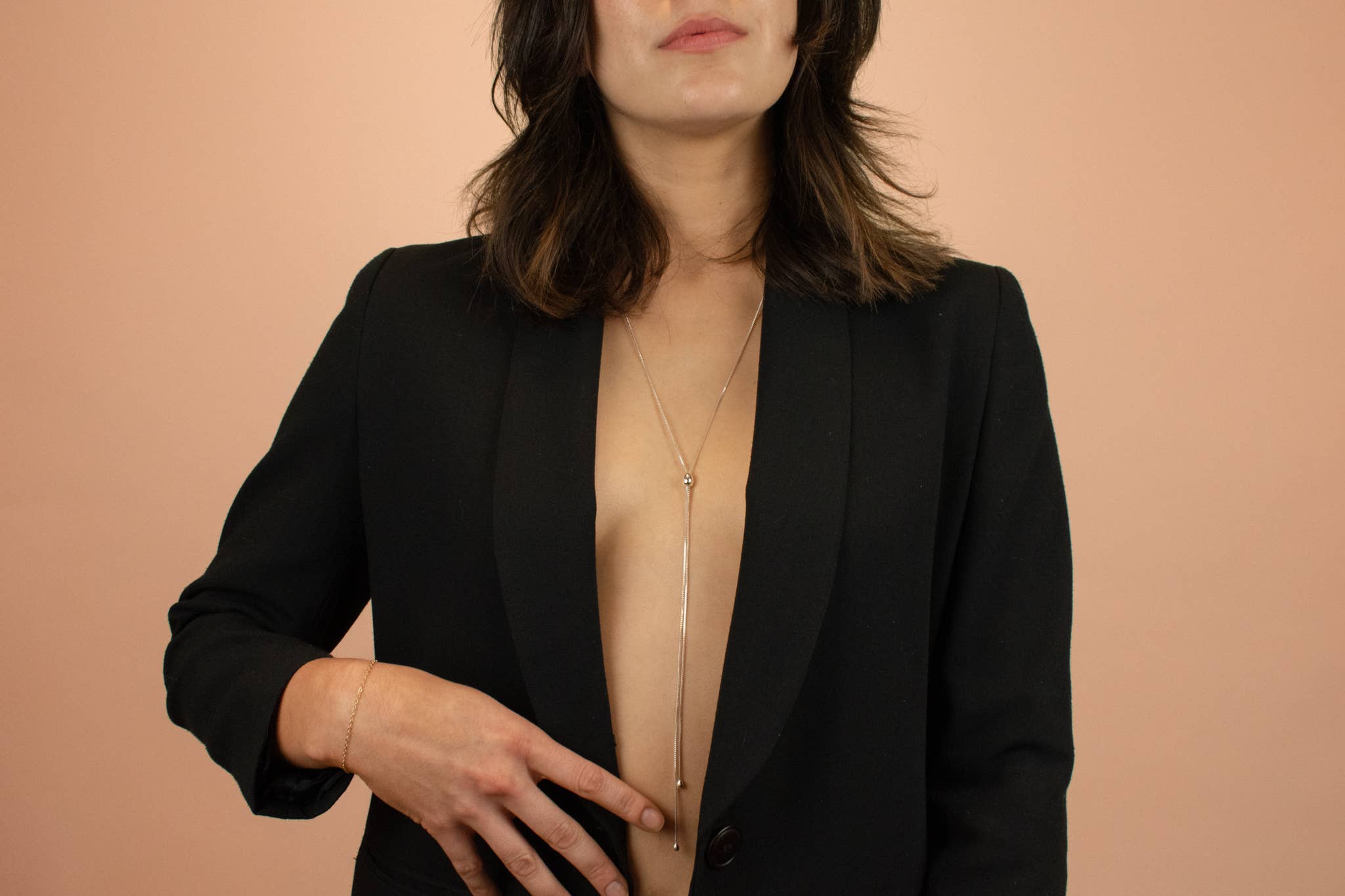 Cold Gold - Wholesale Y-Neck/Lariat Necklace - The Infinity Bolo Necklace in Sterling Silver