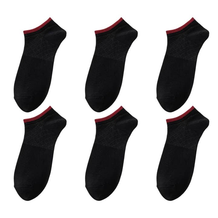 Men's No - Show Athletic Socks 6pk with Accents for wholesale by AK Brand
