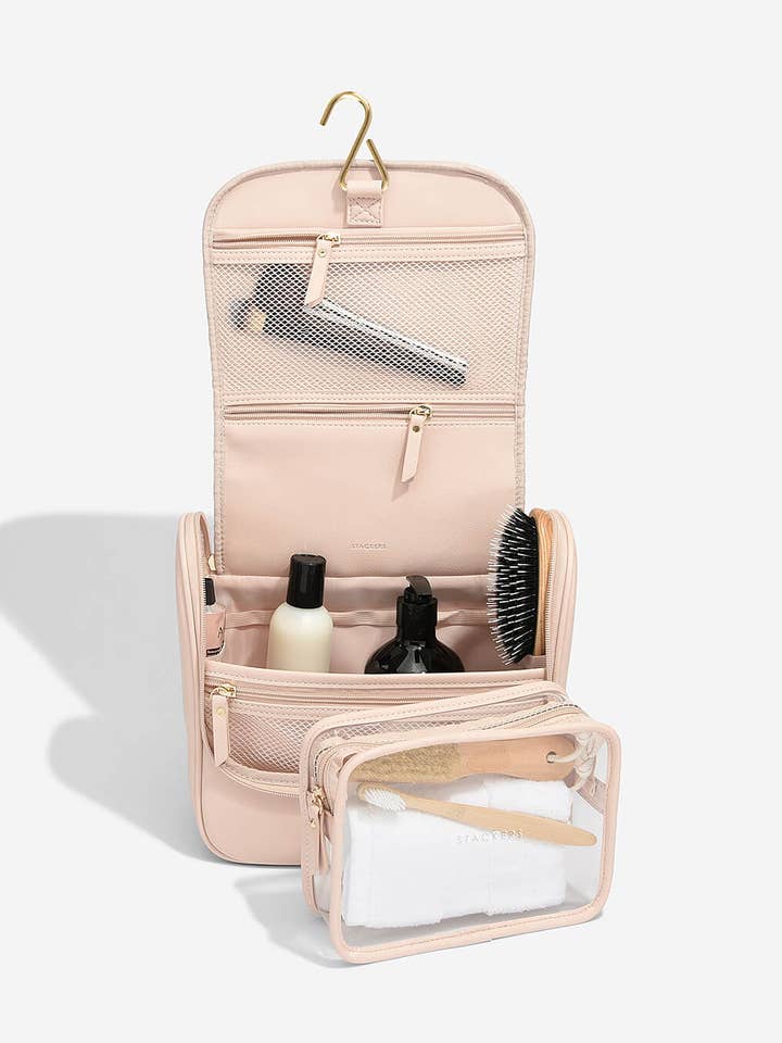 Blush Pink Hanging Washbag for wholesale by Stackers