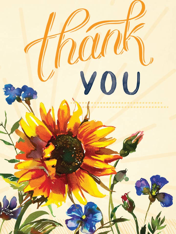 TY/Merci Sunflower pour la vente par Greeting Cards by Norcard