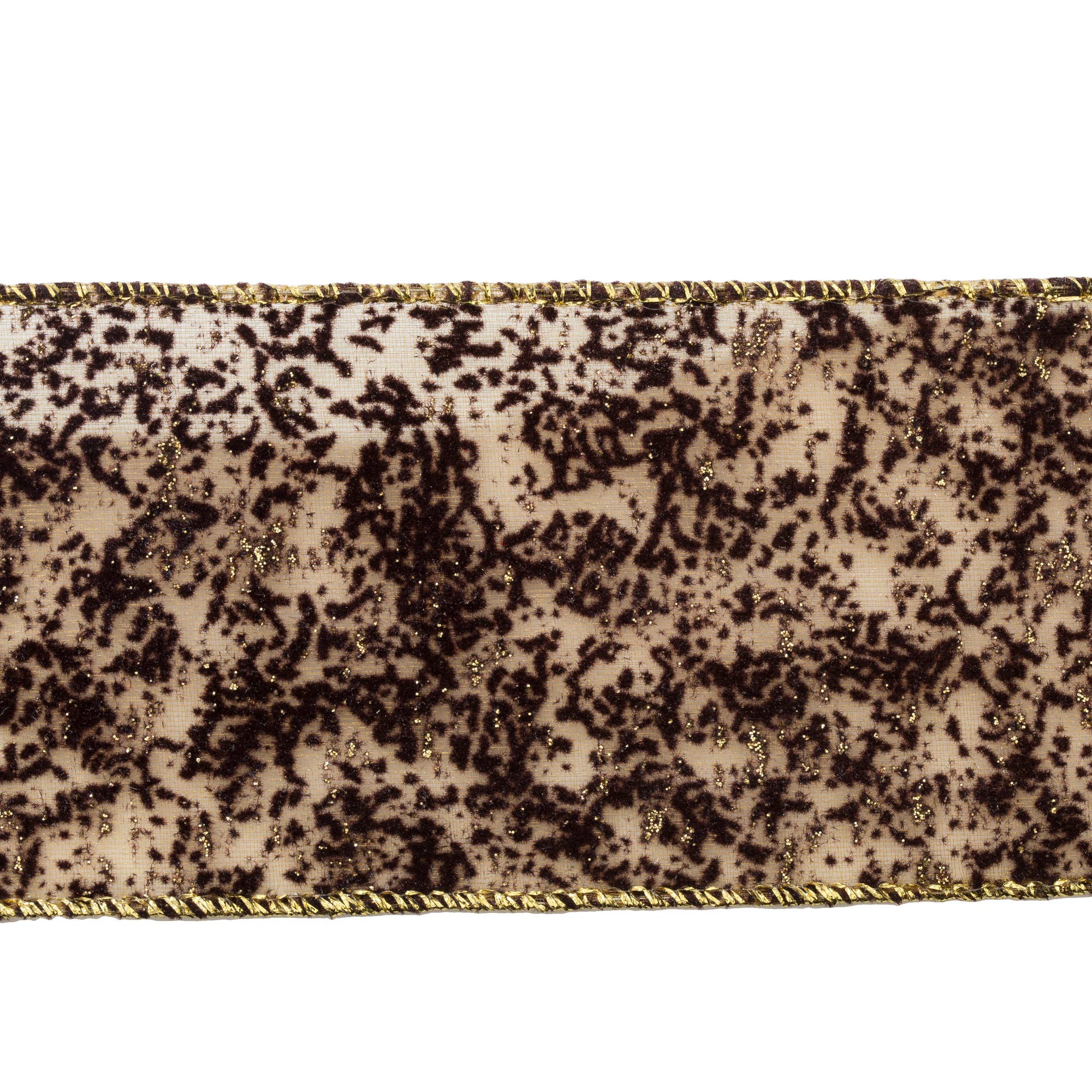 Brun Foncé Ruban à paillettes doré brun foncé Vickerman 2,5 po x 10 m en vente sur Faire1
