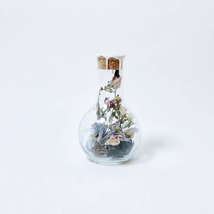 Field of Hope – Großhandel Getrocknete/gepresste Blumen – Getrocknete Blumen im Glas, 250 ml Weißwachs