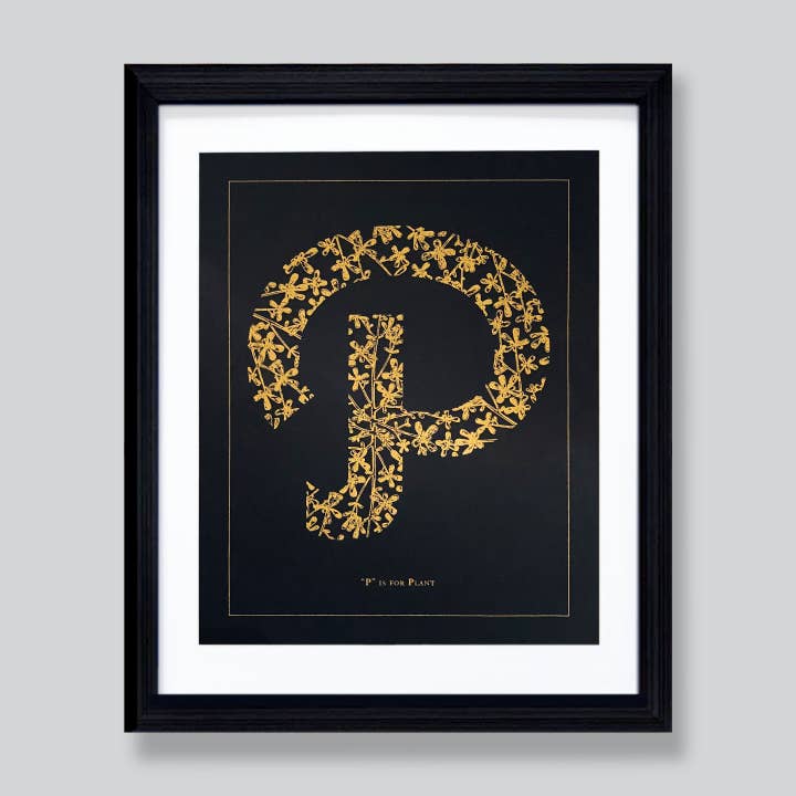 "P" Is For Plant (Version 2) | Risograph Print 8x10 for wholesale by And Studio