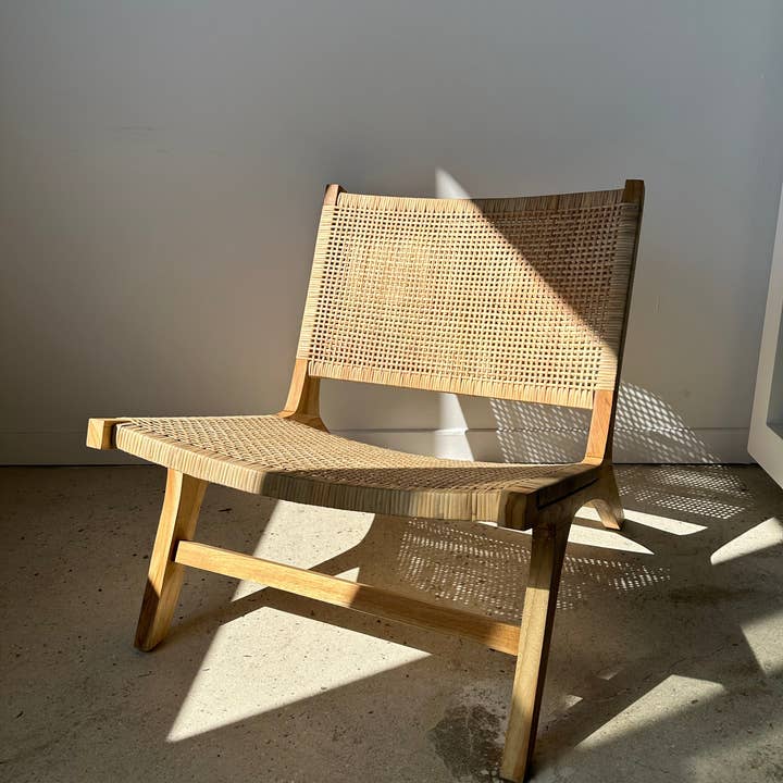 Office Objets - Wholesale Chair - Reclined chair in natural wood and woven rattan56