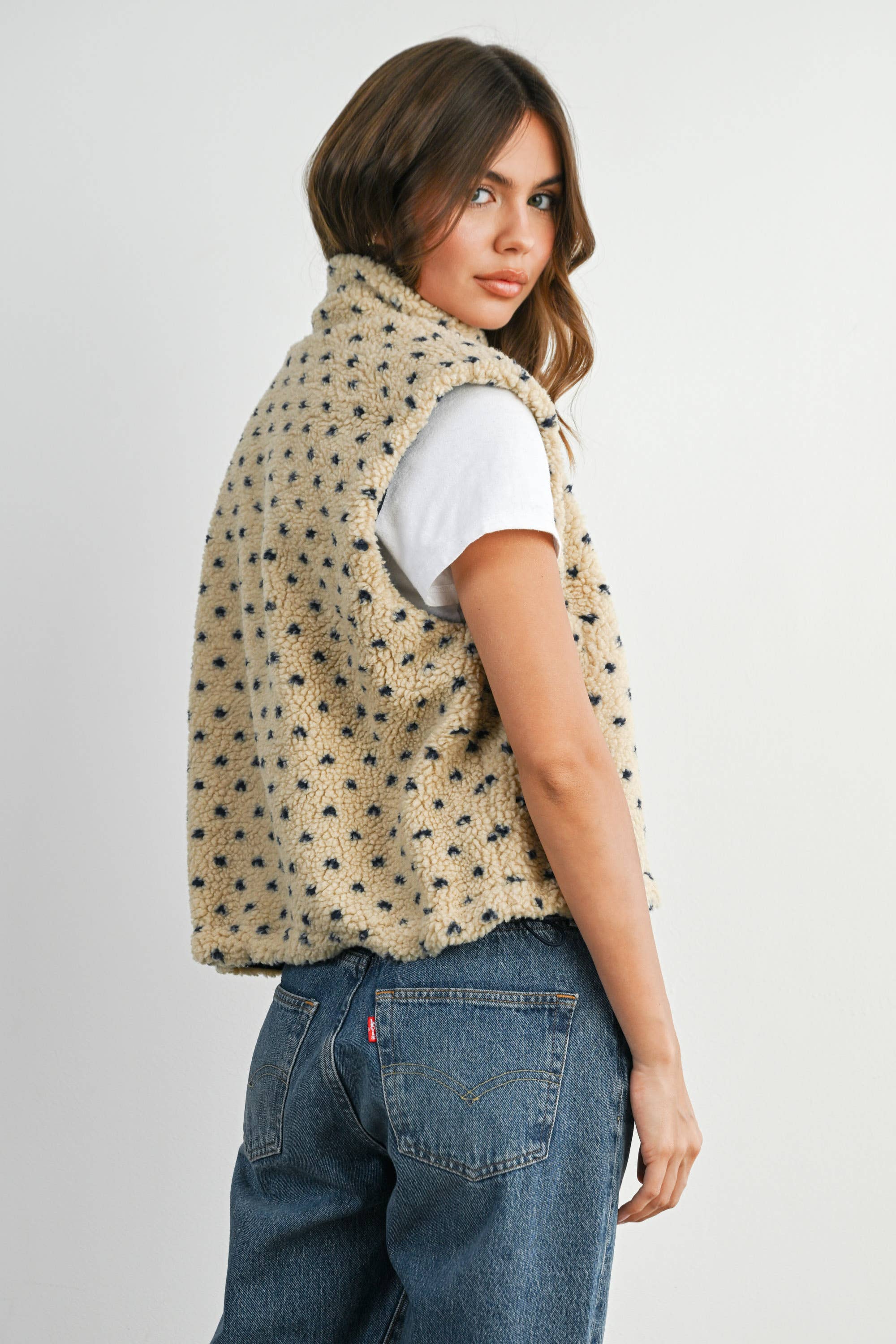 BUTTERMELON - Wholesale Jacket - Women's - Floral Fleece Sleeveless Vest - BMJ784912