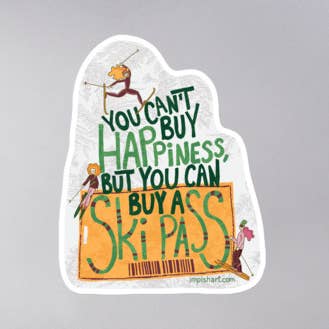 Glück kann man nicht kaufen, aber einen Skipass-Aufkleber | für den Großhandel von Impish Art