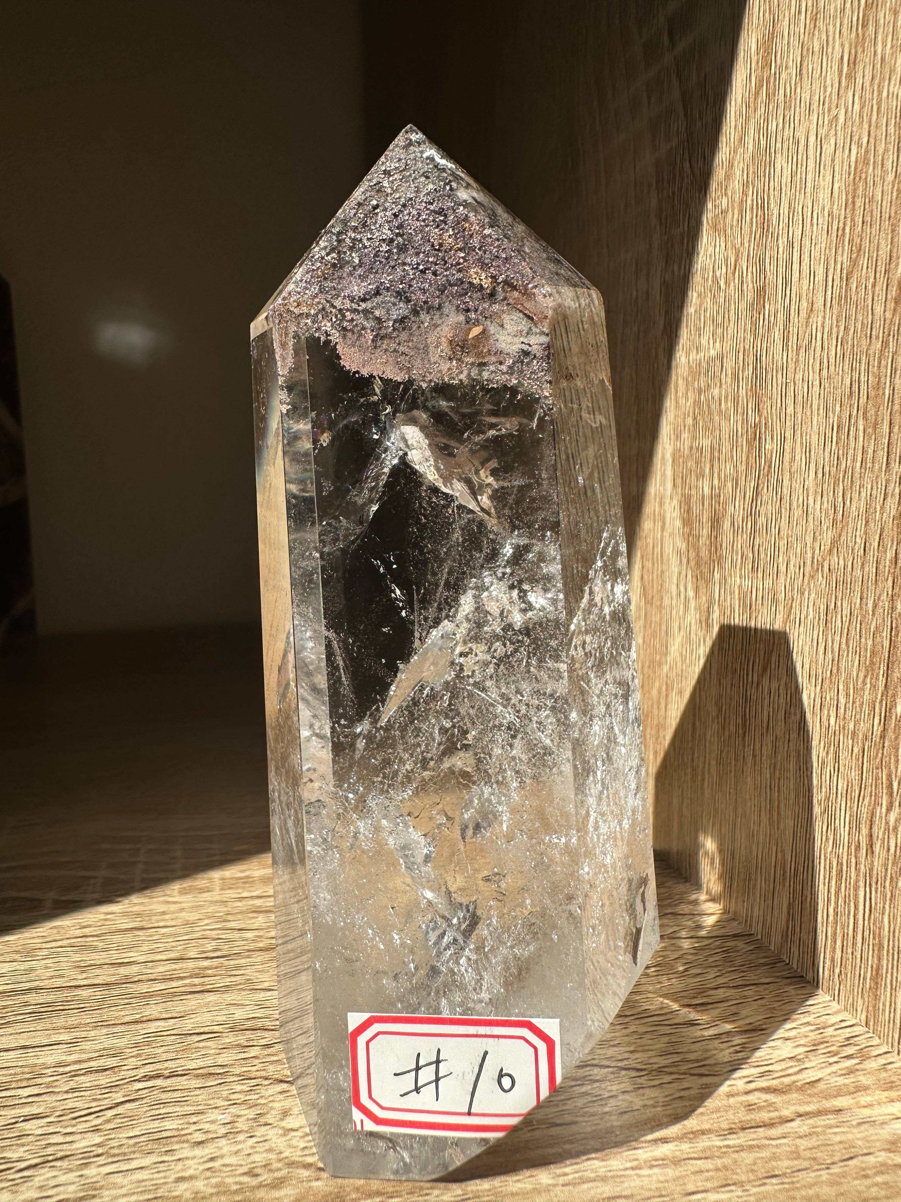 Moon Rituals - Wholesale Spiritual stone/crystal - Rare Natural Garden Quartz tower garden quartz with Rainbow point Lodolite tower Scenic Quartz crystal point green phantom quartz point, Christmas Crystal Gift  #100