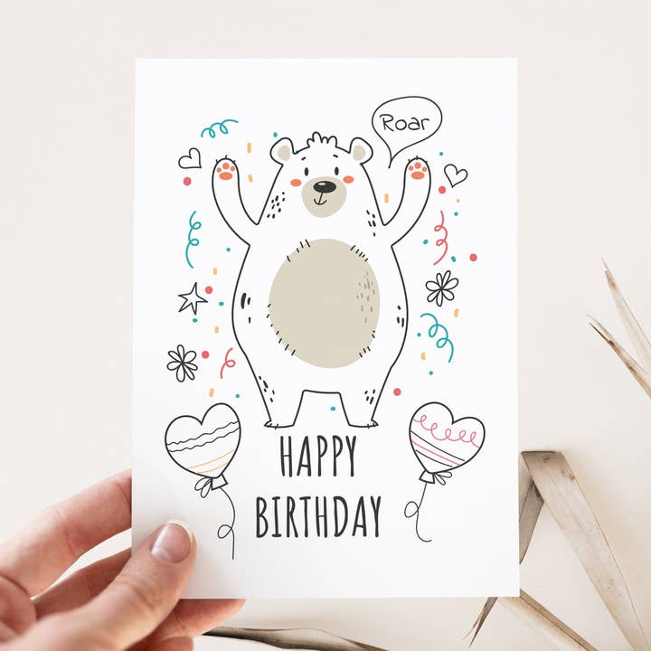 Happy Bear verjaardagskaart - PC53 voor wholesale door Printii Cards