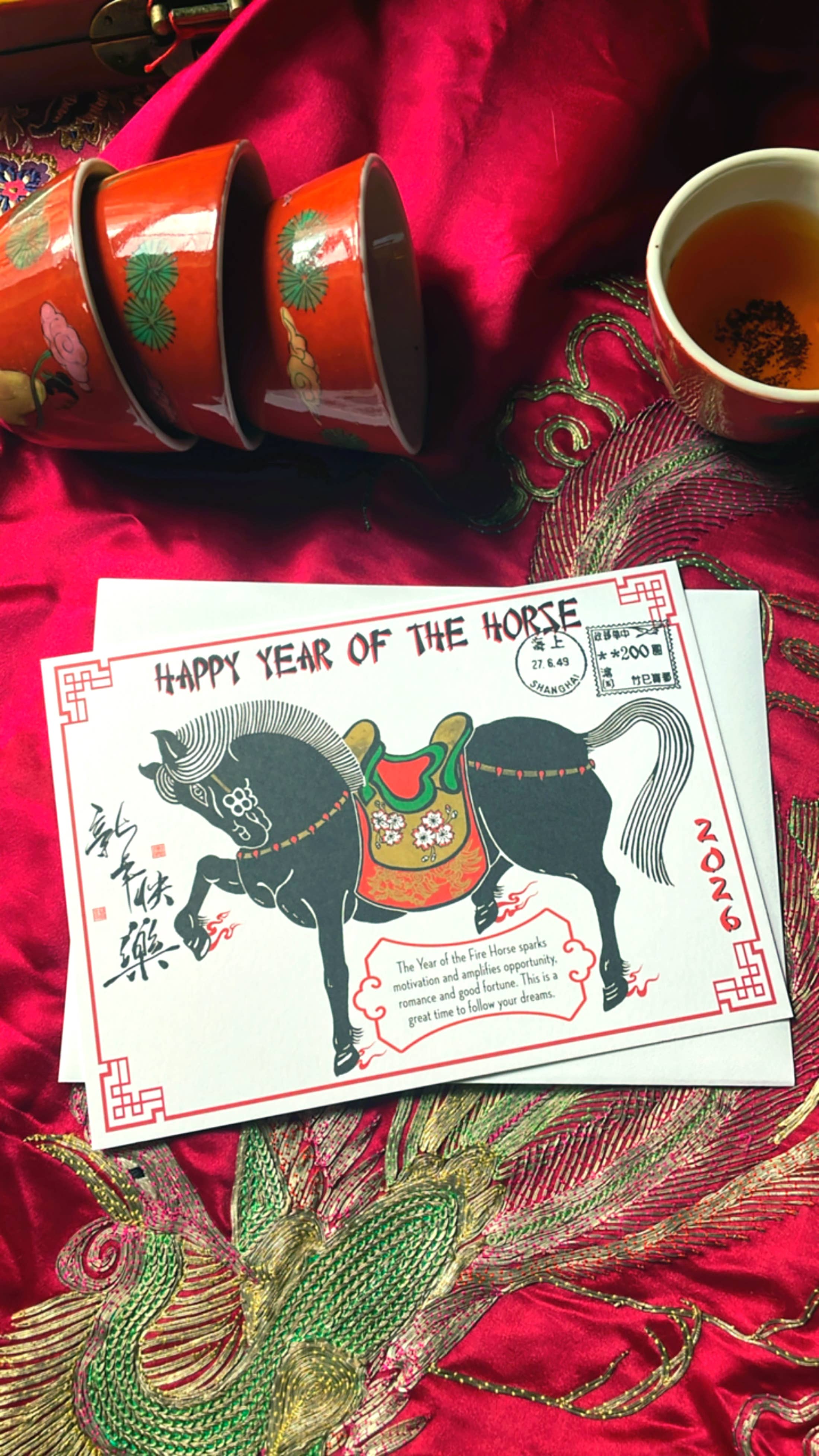 Ivory Tower Studios - Wholesale New Year's Card - Year of the Fire Horse 2026 Chinese Lunar New Year Card4