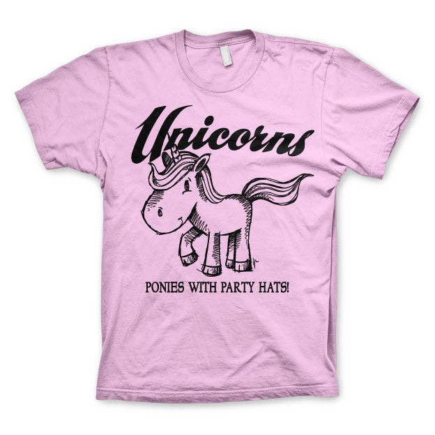 Hybris Production AB - Wholesale Screen Printed T-Shirt - Unisex - Unicorns - Ponies With Party Hats T-Shirt2