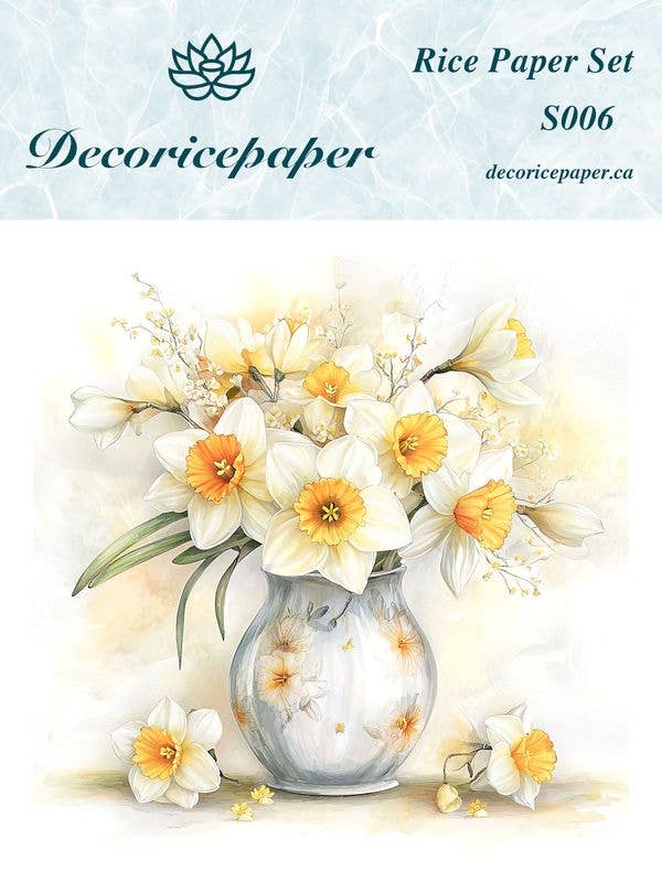 S006 - Sweet Daffodils - Mini Rice Paper Set for wholesale by Decoricepaper