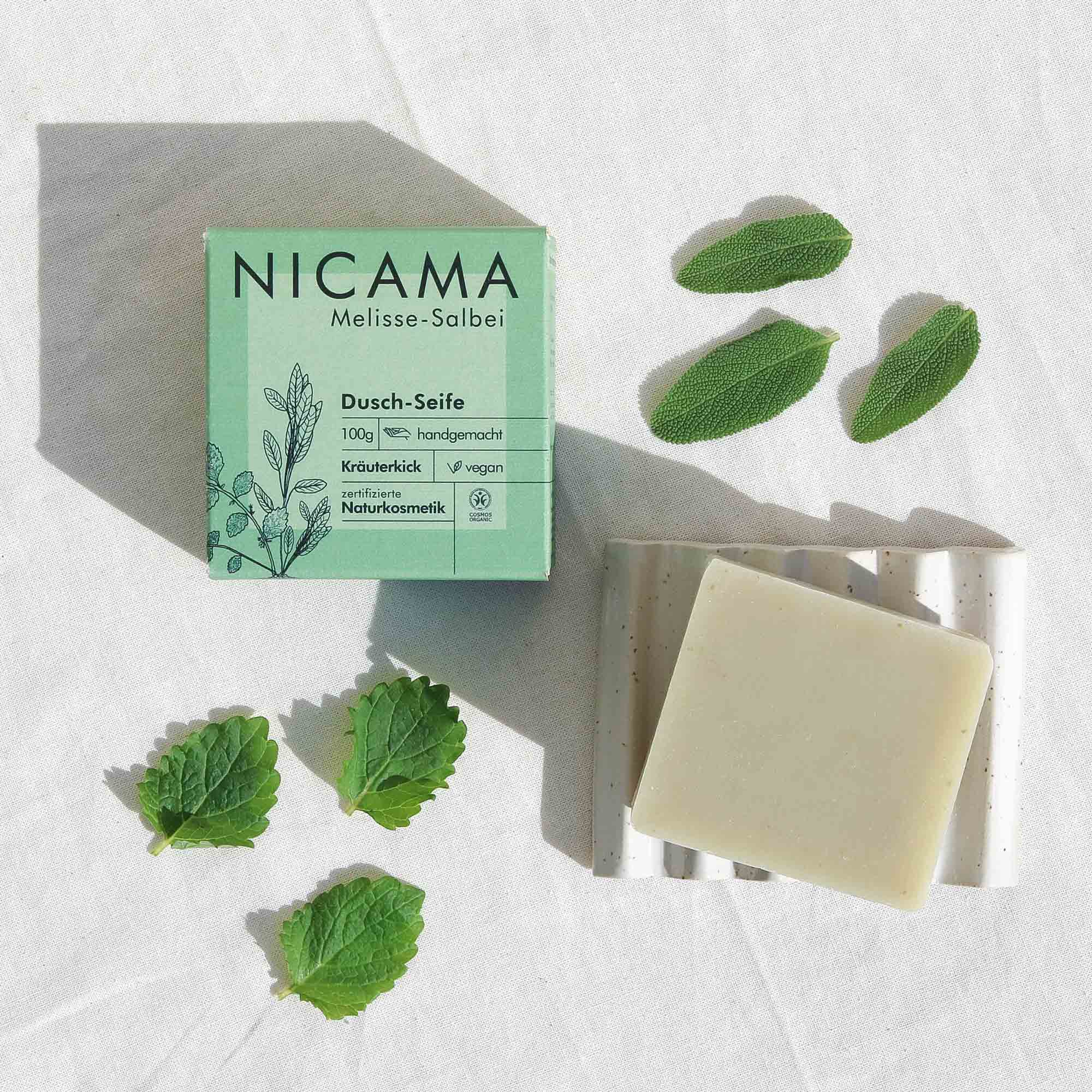 NICAMA - Wholesale Bar Soap - NICAMA - shower soap lemon balm sage1