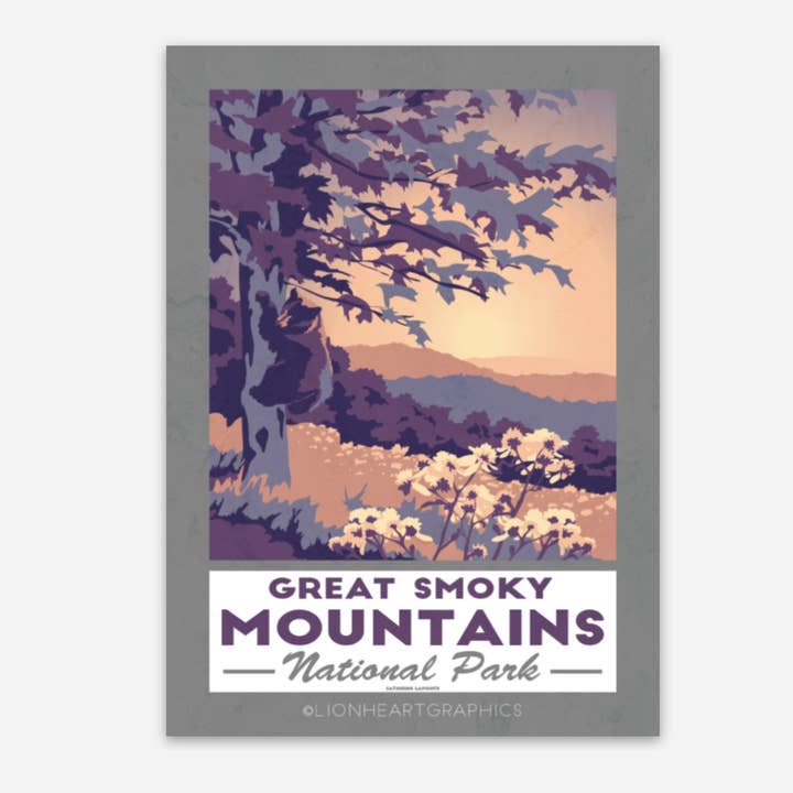 Smoky Mountain National Park | Virginia retro vinyl sticker for wholesale by Lionheart Graphics