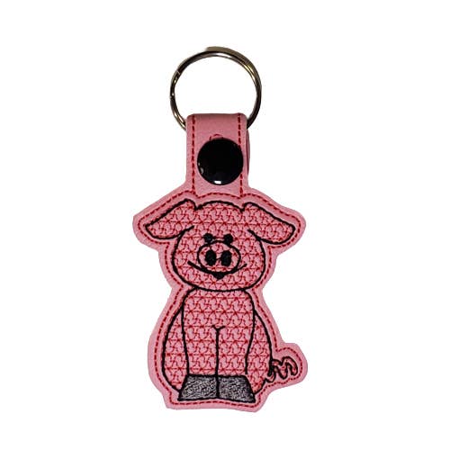 Pink Piggy Vinyl Key Fob for wholesale by KY Creekside Creations