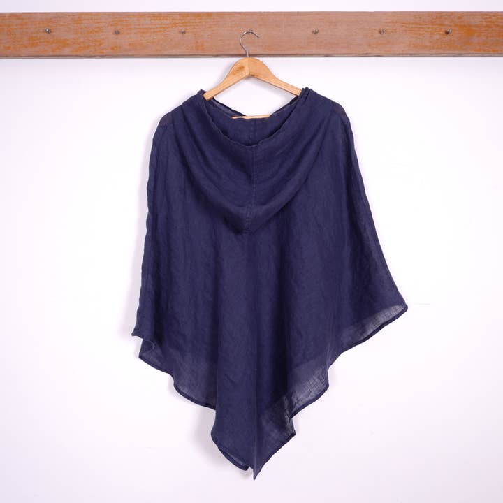 NorraVilla - Wholesale Poncho - Women's - Summer linen poncho - with a hood - Natural7