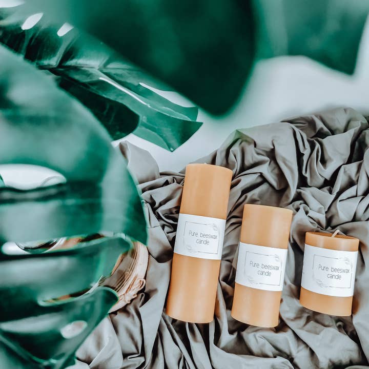 BEE Zero Waste - Vente Bougies piliers - Cire d'abeille - Bougies pilier2