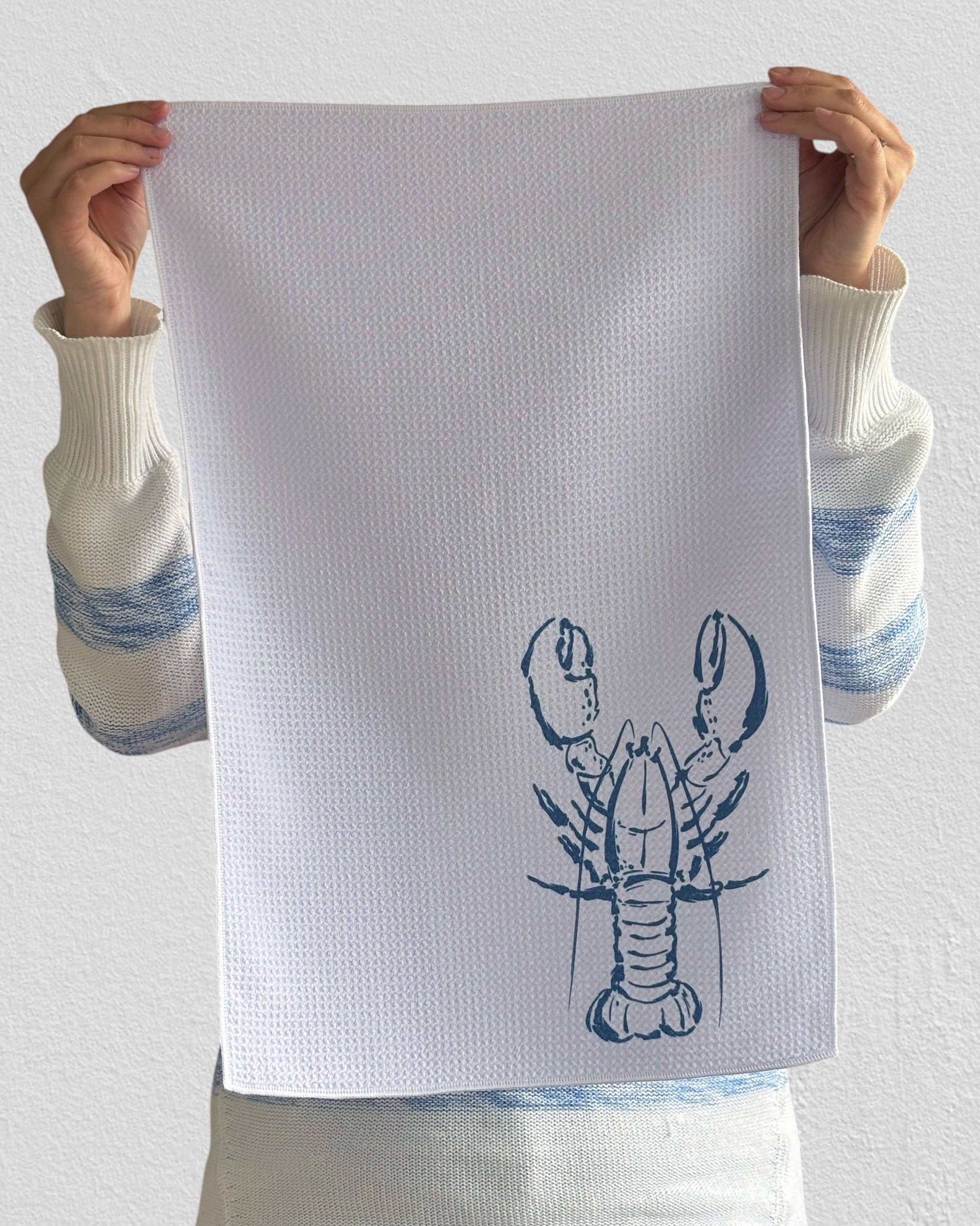 Lobster, waffle tea towel for wholesale by Sovende Bjorn