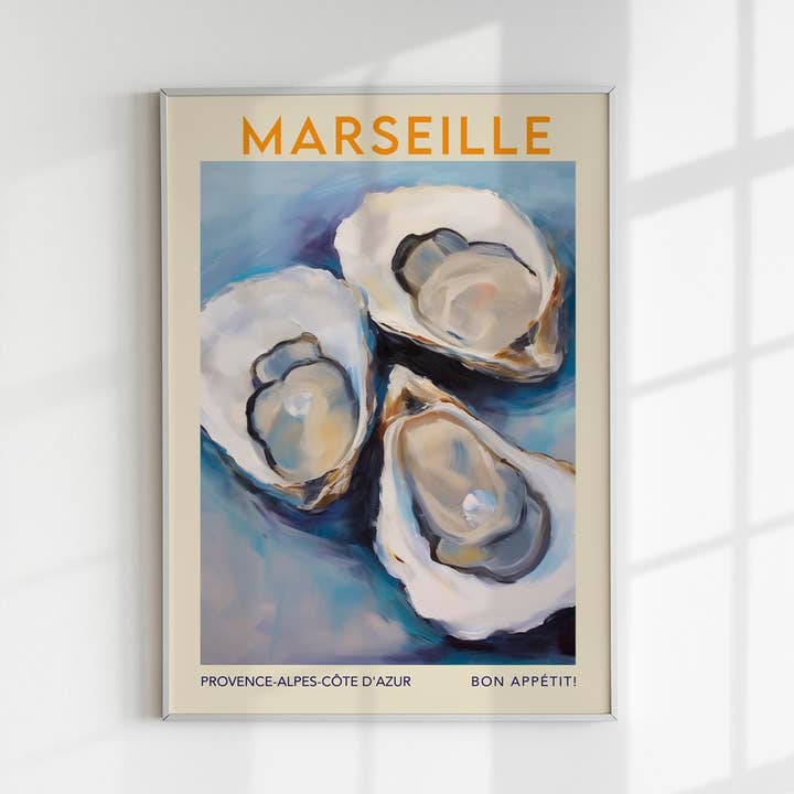 Marseille Travel Food Poster for wholesale by Patroa Studio