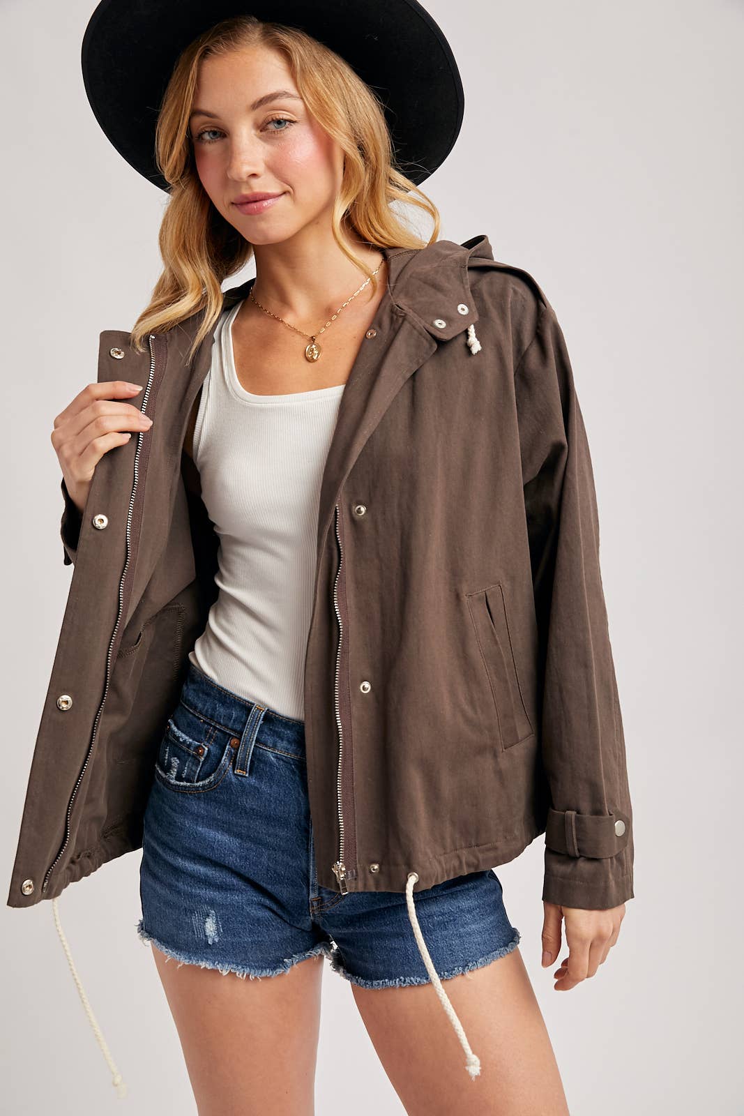 Bluivy – wholesale Jacket – Women's – DRAWSTRING HOODED JACKET1