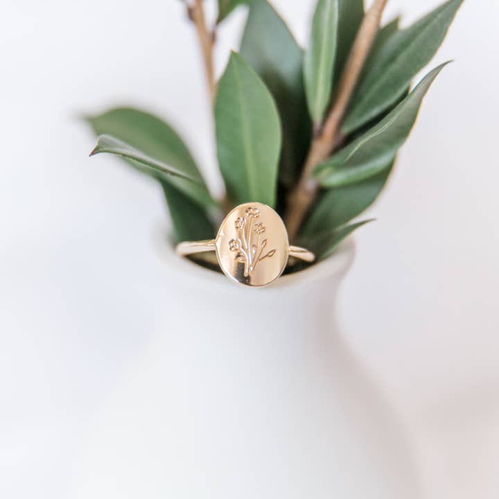 Mauve Jewelry Co. - Wholesale Signet Ring - Wildflower Ring