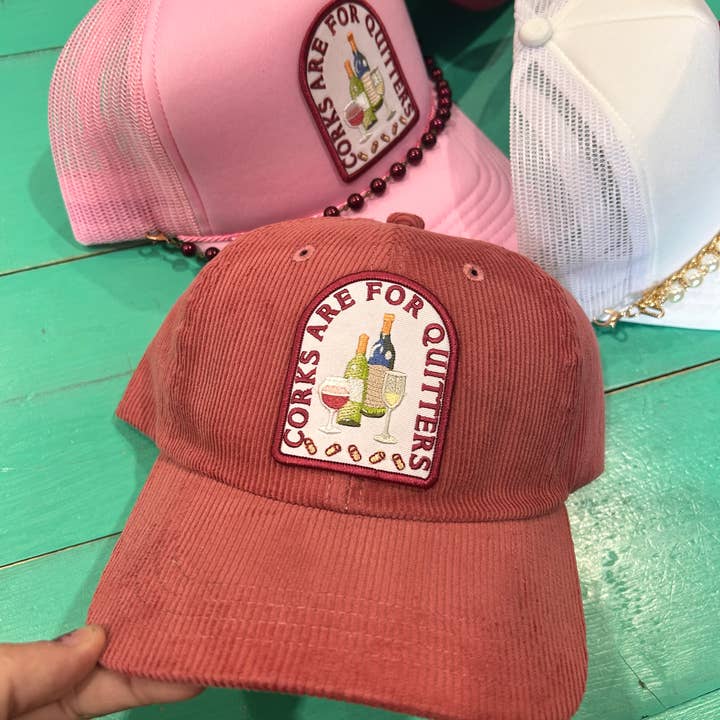 Vibes Hat Company - Wholesale Trucker Hat - Women's - Corks are for Quitters Trucker | Wine Hats | Drinking Cap4