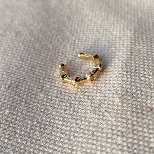 GoldFi - Wholesale Cuff/Wrap Earrings - 18k Gold Filled Ear Cuff With Bezel Cubic Zirconia1