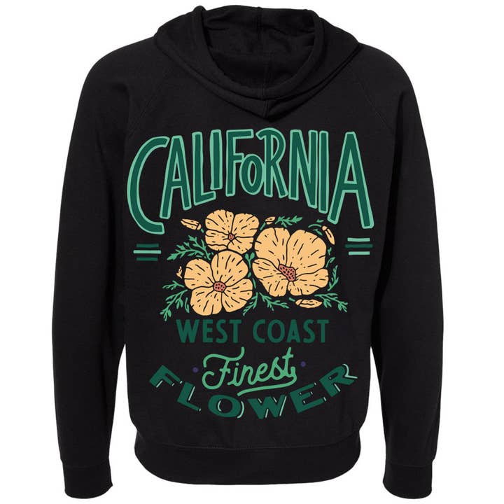 Feinste Mohnblumen-Raglan-Reißverschluss-Hoodie für den Großhandel von State Bliss