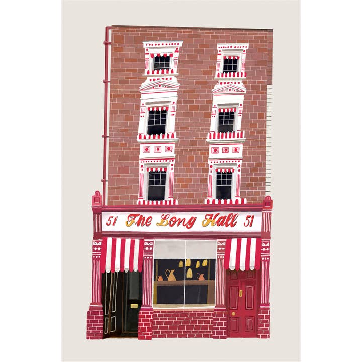 The Long Hall, Dublín, Irlanda, Impresión artística para venta al por mayor de Conor Langton Art