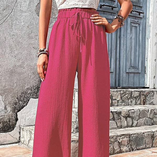 Loose Wide Leg Drawstring Elasticity Solid Color Split-Joint Pants Trousers for wholesale by ShieldChic