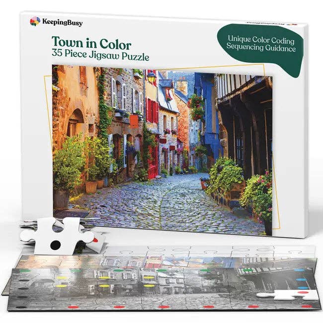 Town in Color - 35 Piece Sequenced Jigsaw Puzzle for wholesale by Keeping Busy
