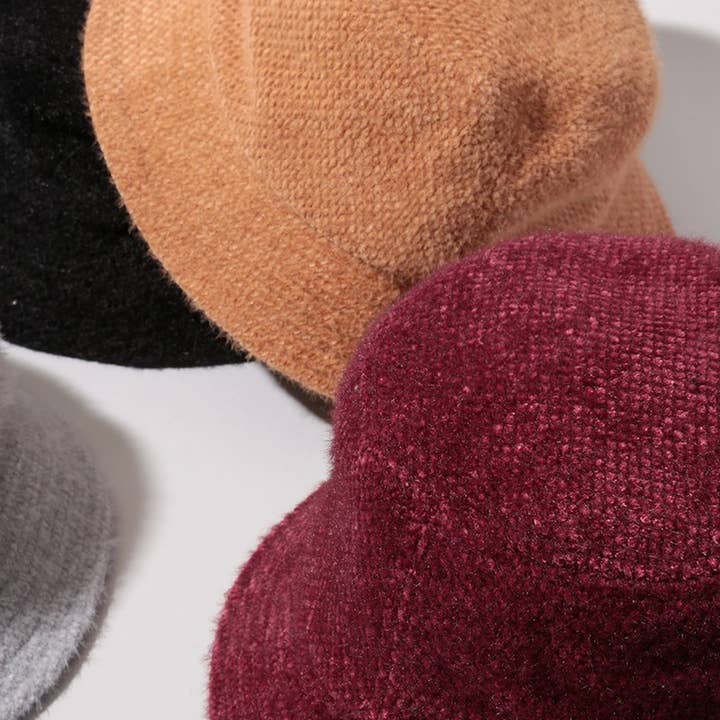 Fashion City – wholesale Bucket hat – Women's – Super Soft Feather Yarn Bucket Hat4