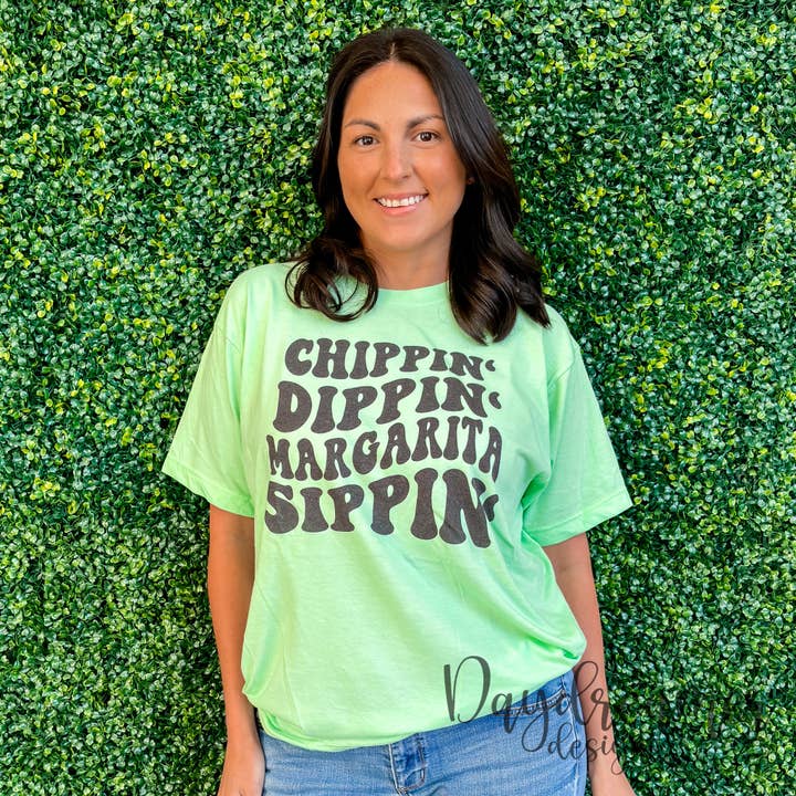 Chippin' Dippin' Margarita Sippin' Tee for wholesale by Daydreamer Designs
