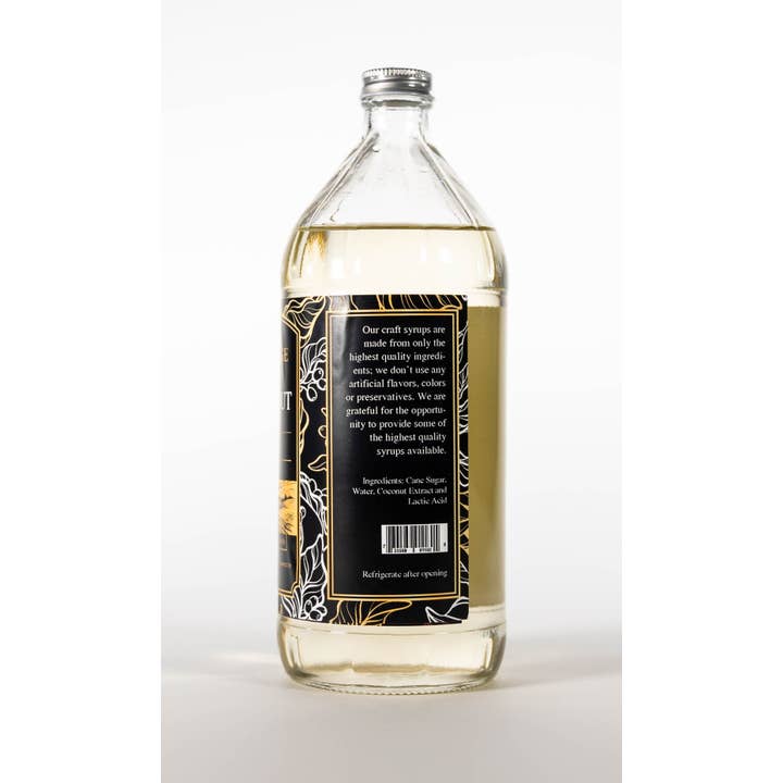 Heritage Food Crafters - Wholesale Flavored Syrup - Specialty Coffee and Beverage Syrup - Coconut 32oz1