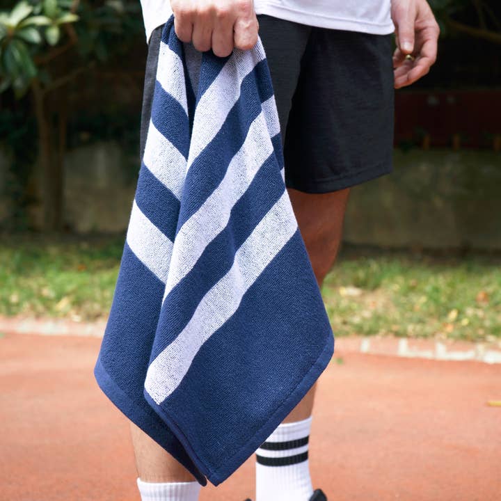 Luzia - Wholesale Sports Towel - Striped Workout Towel Sets in Blue