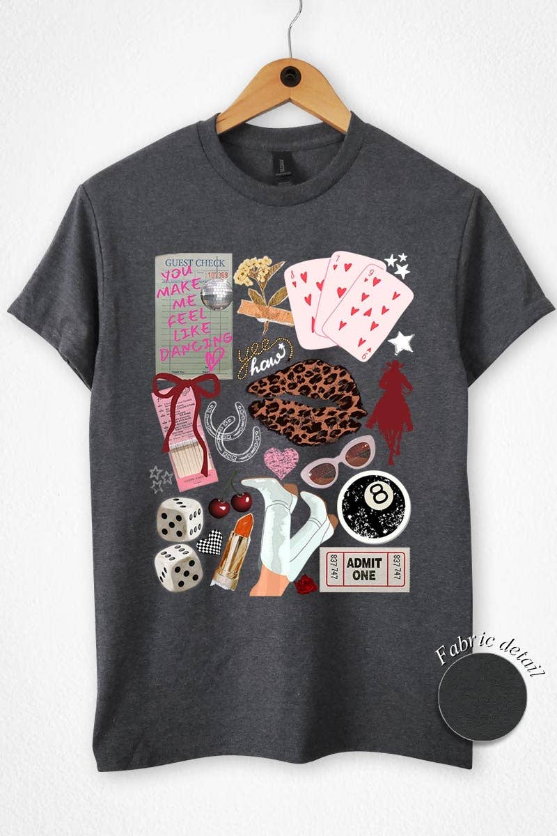 COLORBEAR - Wholesale T-Shirt (Graphic) - Women's - Western Collage Graphic Heavy Cotton Tee1