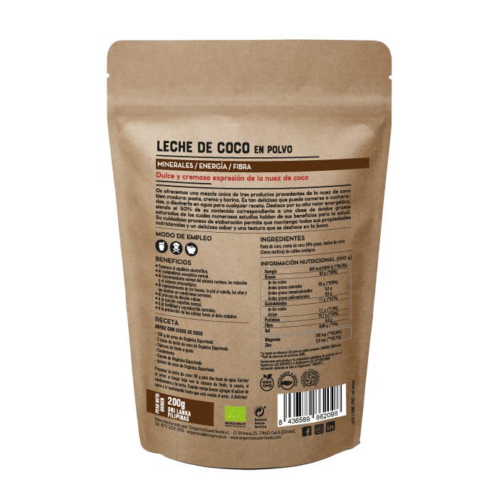 Orgánica Superfoods SL - Wholesale Protein/Superfood Powder - Organic Coconut Milk Powder - 200g1