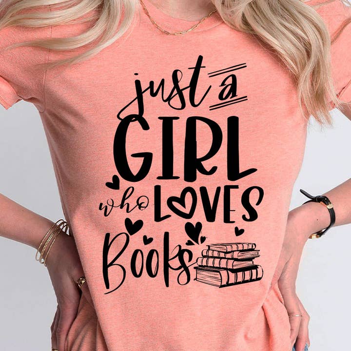 Bare en pige, der elsker bøger grafisk T-shirt for engroshandel hos Kissed Apparel