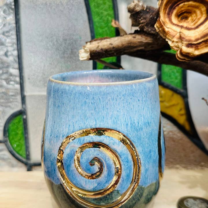 Carys Martin Ceramics - Wholesale Coffee Mug - Aventurine Triple Goddess Crystal Mug4