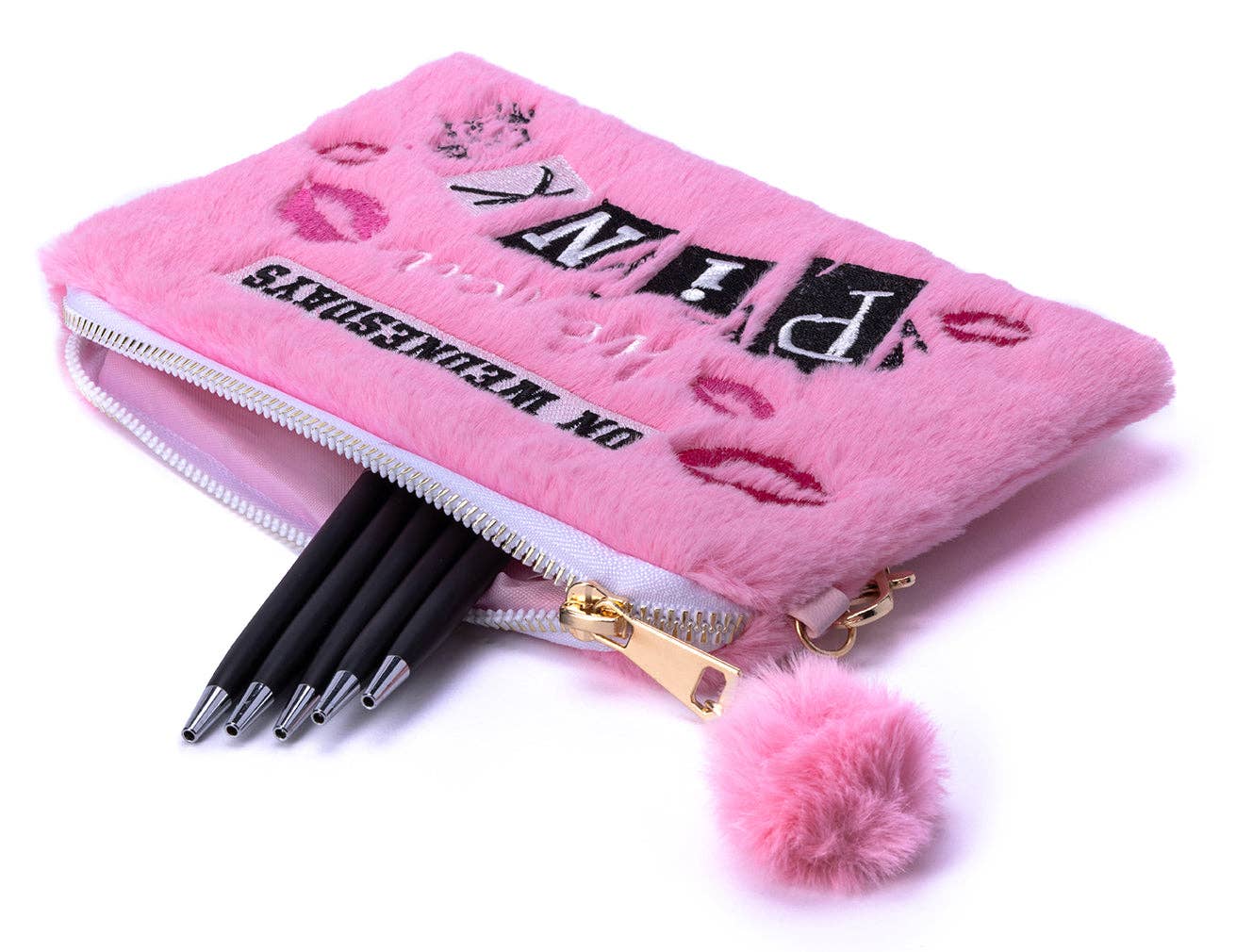 Insight Editions - #1 Pop Culture Publisher - Wholesale Pencil Case/Pouch - Mean Girls: On Wednesdays We Wear Pink Plush Acc Pouch2
