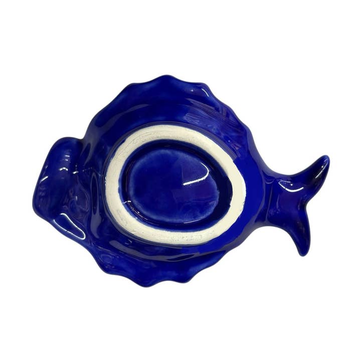 Piccolo vassoio profondo curvo a forma di sogliola in ceramica fatto a mano per la vendita all'ingrosso da parte di Vintage Dreamz