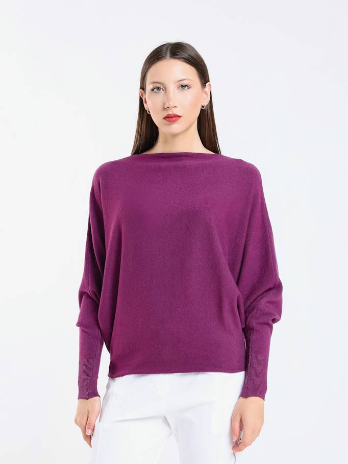 TINA Stephens Italy/Tees By Tina – Großhandel Strickpullover – Damen – Mylah Seriously Weicher Fledermaus-Pullover (BLS413)44