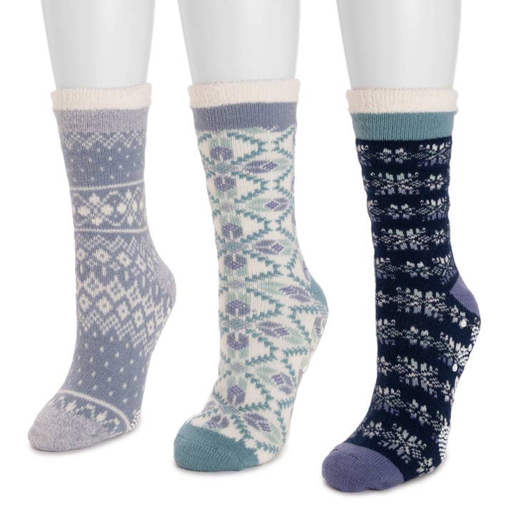 MUK LUKS Women's Tall Cozy Lined Lounge Sock 3 Pack for wholesale by Muk Luks