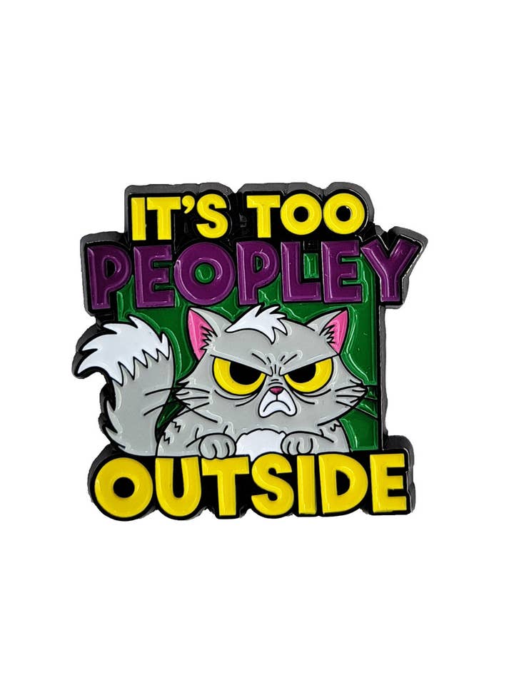 Spilla Divertente in Smalto con Cornice in Metallo "Fuori è Troppo Affollato" per la vendita all'ingrosso da parte di Fabdaz