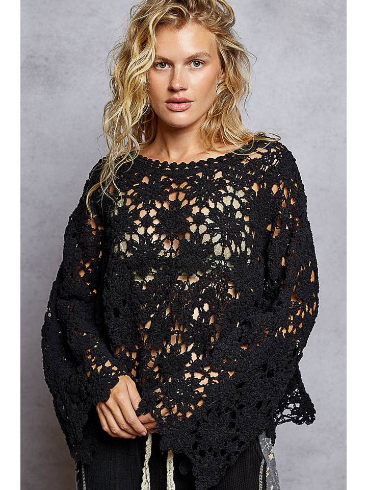 Pol Clothing - Wholesale Knitted jumper – Women′s - Textured Chenille Sweater Loose Fit Crochet Top 16