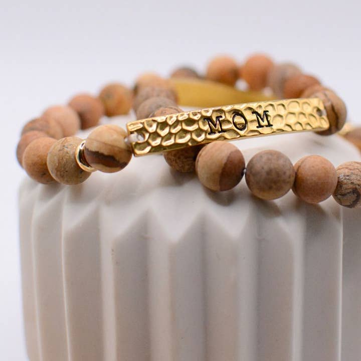 Two and Crew - Wholesale Beaded Bracelet - MOM stone stretch bracelet motherhood jewelry mothers day