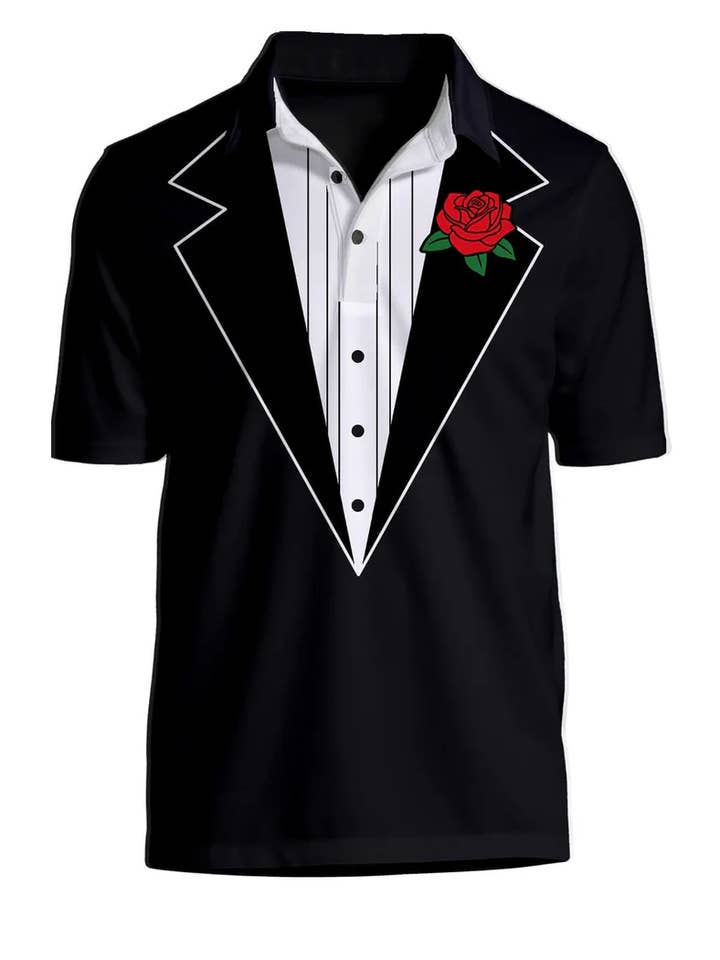Tuxedo Golf Polo Shirt - Men's Funny Golf Apparel for wholesale by Tipsy Elves