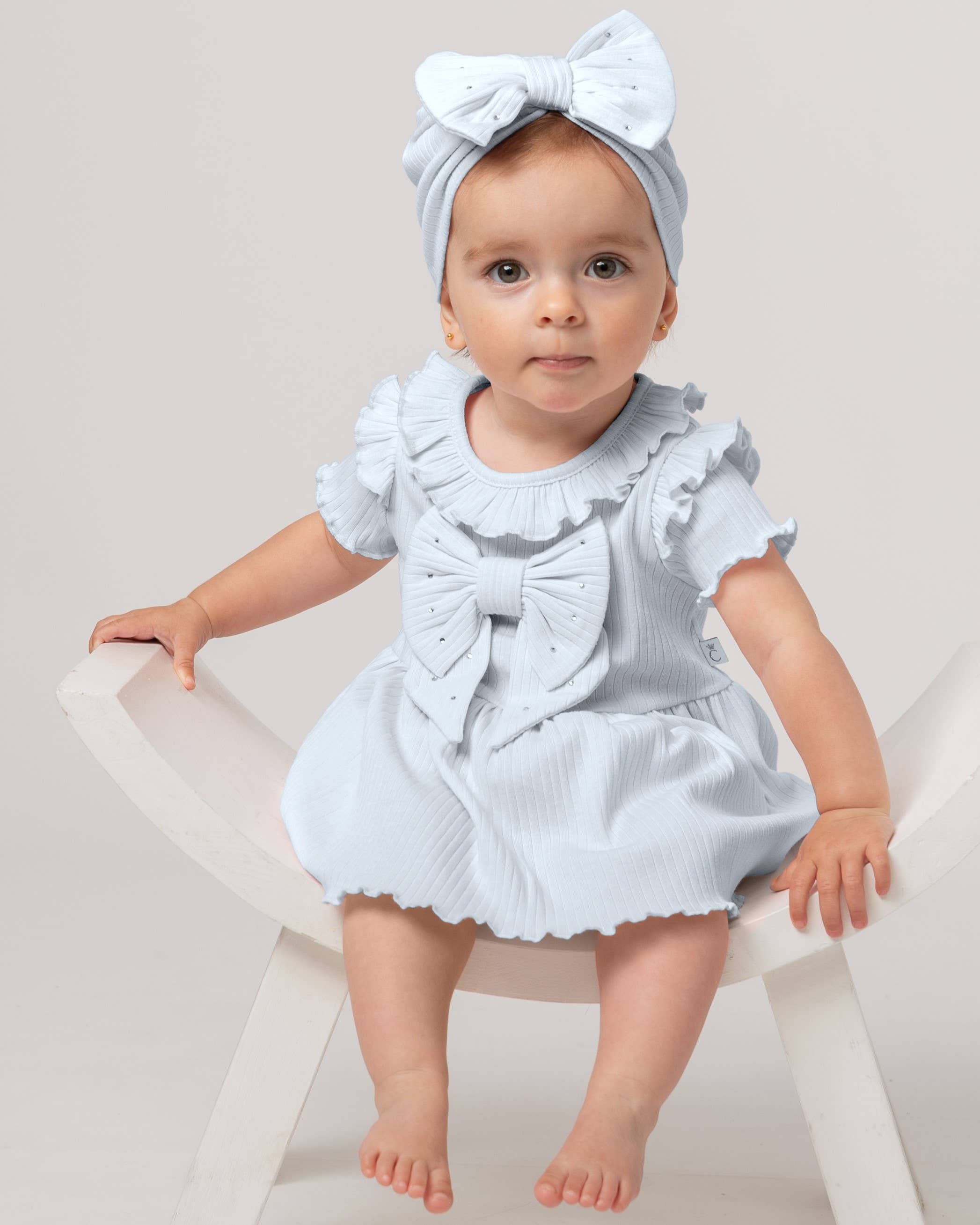 Caramelo Kids - Wholesale Clothing Set - Baby - Ribbed Frill Jampant Set with Turban4