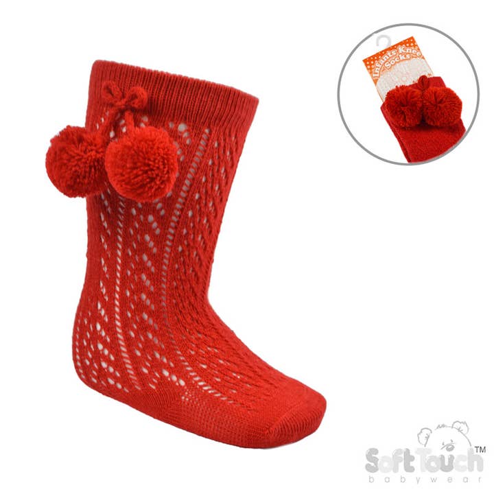 Knæstrømper: Pelerine m/Pom Pom - PS04 for engroshandel hos Soft Touch